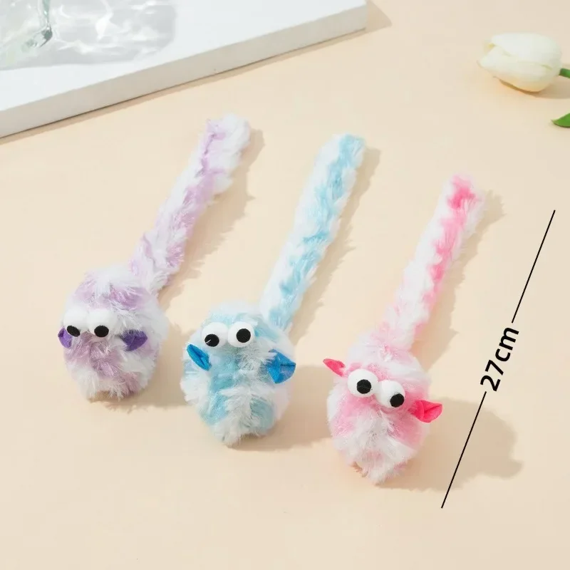 1pc Fishing Rod Cat Teaser Toy Wand Three Section Telescopic Cat Toy Interactive Funny Colorful Rod Teaser Wand Pet Cat Supplies