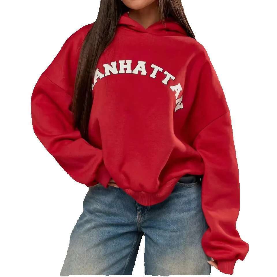 Spring And Autumn American Simple Casual Letter Hooded Bury White Unisex Sweatshirt Hoodie