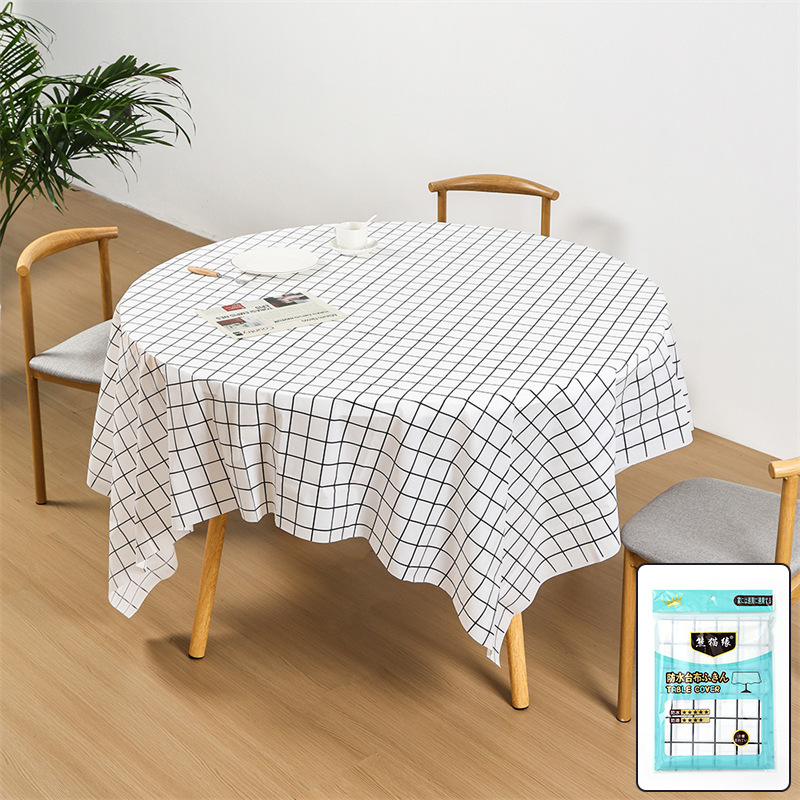 Portable Pastoral Style Disposable Plastic PE Square Thickened Tablecloth