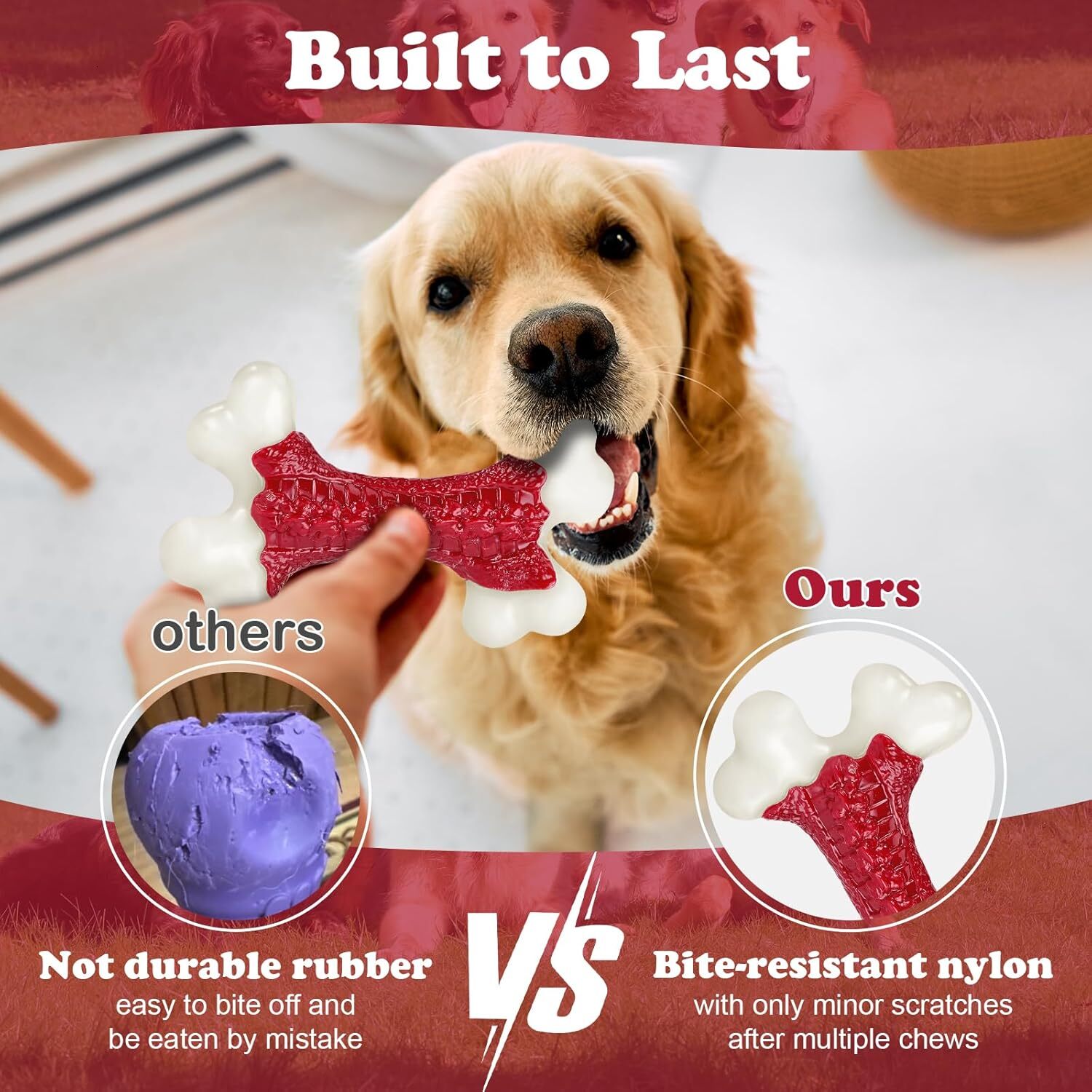 Kseroo Strong Dog Toy Large Dog Chewing Toy Bone Toy Nylon Dog Almost Unbreakable
