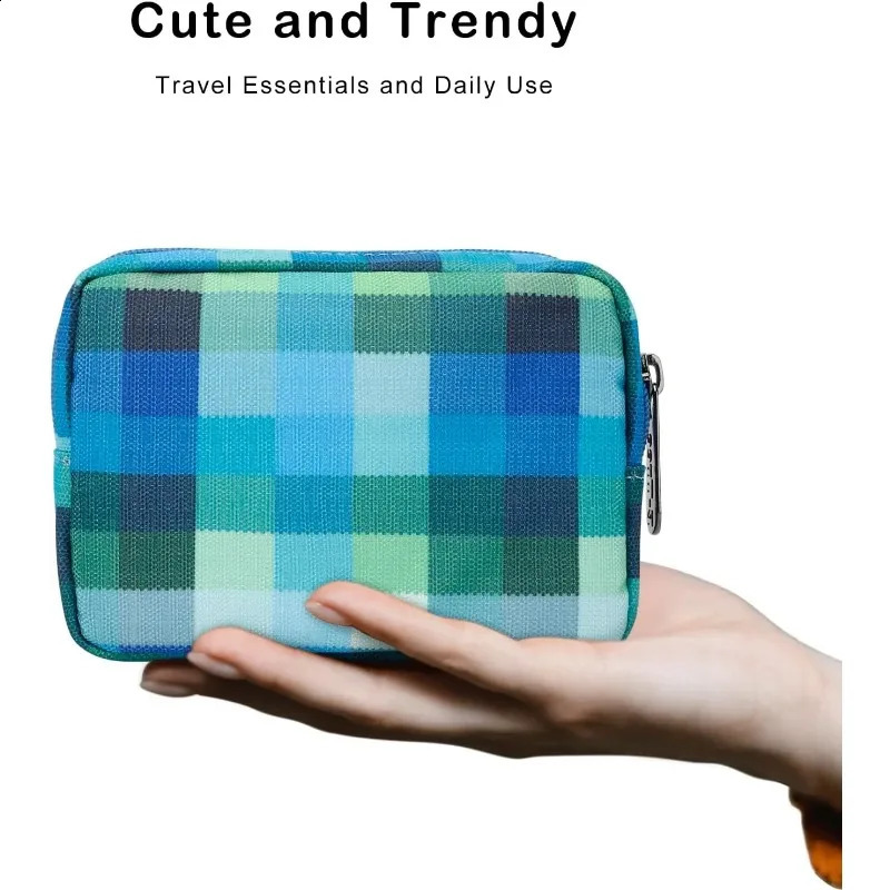 Ship from US Cute Small Makeup BagCosmetic Toiletry Make up Little Items Pouch for PurseZipper Mini Tech Charger Cable Electronic Organizer 250305FBB