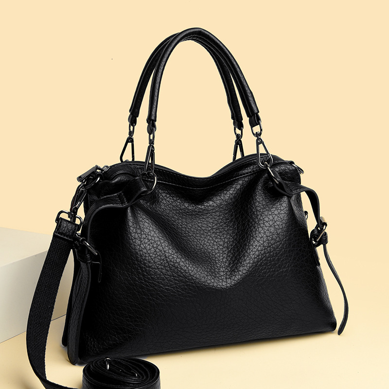 Women 2025 New Women's Texture Soft Leather Large Capacity Commuter Tote Bag Versatile Simple Handbag