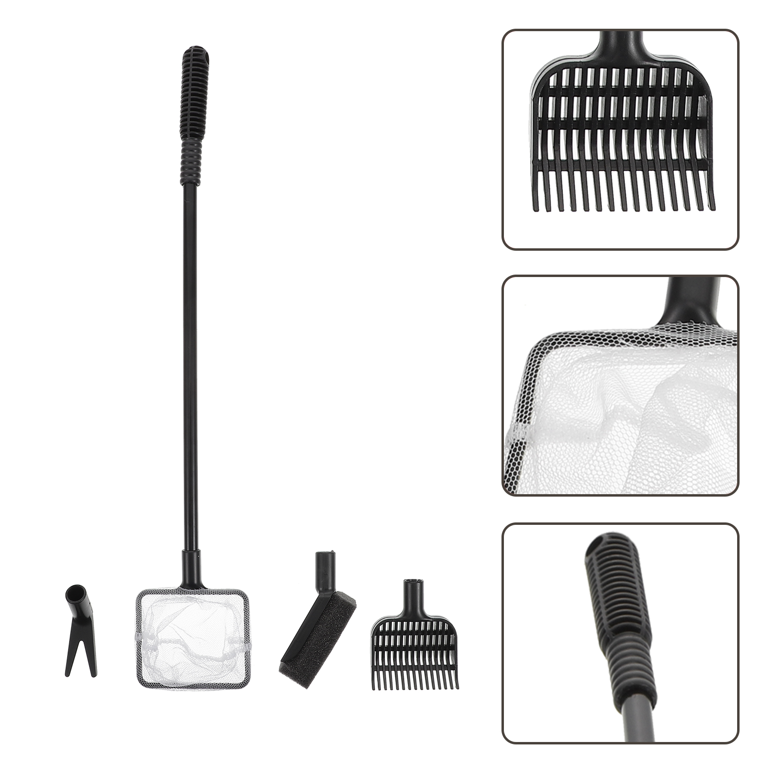 Fish Tank Cleaning Brush Portable Fishing Net Suite Aquarium Gravel Rake Plastic