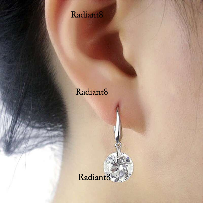 1 Carat Moissanite Women Sterg Sier Drop 14k White Gold Plated Copy Dia Pendant Earrings Jewelry