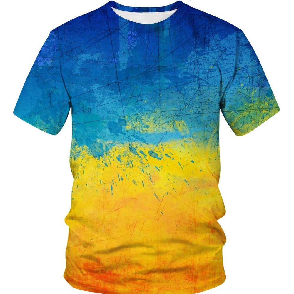 Mens T shirt Ukraine Ukrainian Flag Novelty Short Sleeve T-Shirt tee Casual tops summer clothes cool