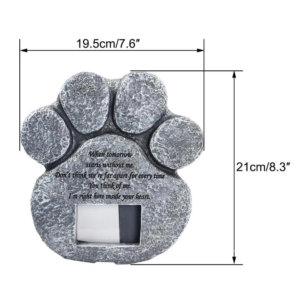 Pet Memorial Stones for Loss of Pet Gifts Paw Print Memorial Shaped Cat Dog Photo Grave Pet Gifts Frame Tombstone