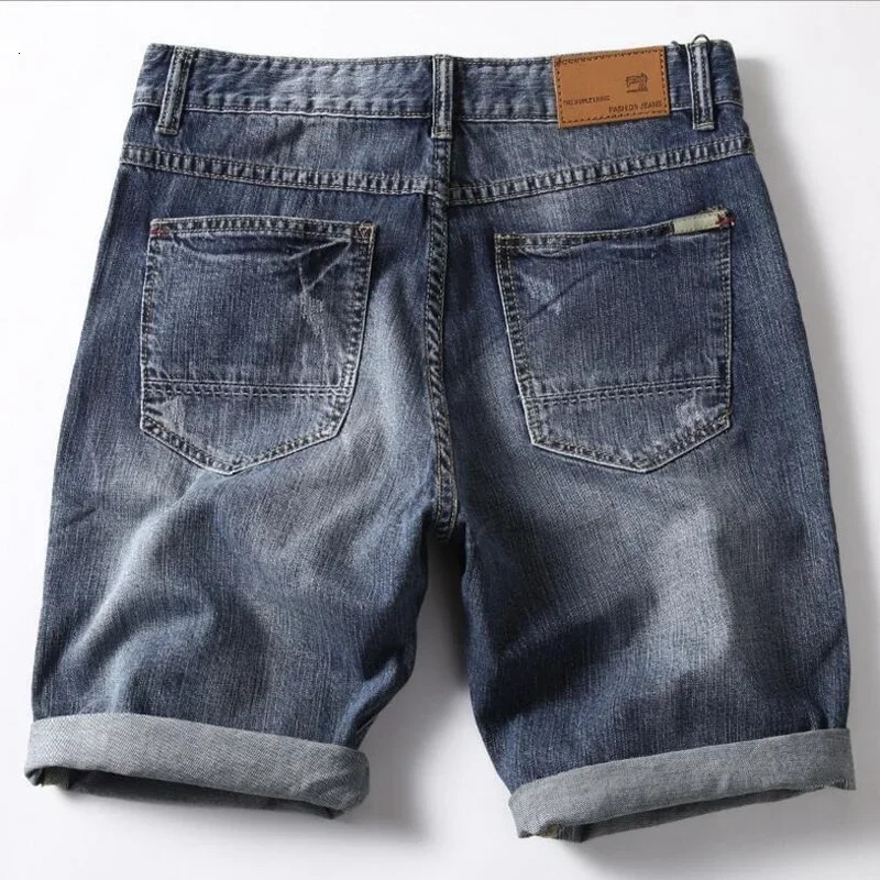 Men Gray Denim Shorts Jeans Pants Good Quality Men Cotton Knee Length Short Jeans Summer Male Large Size Denim Shorts 42 250304
