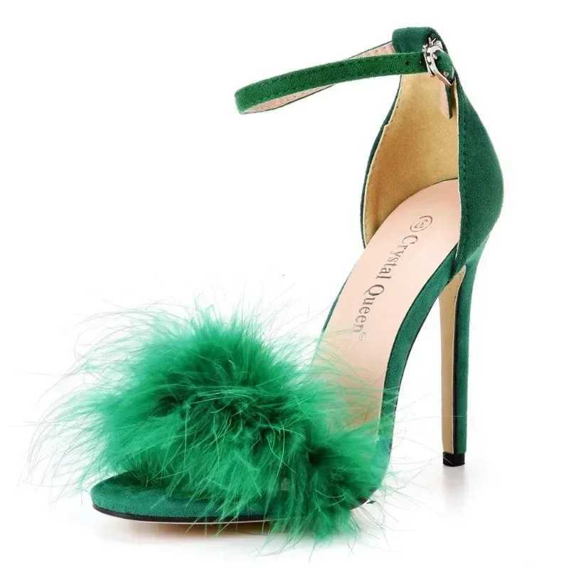 Women Shallow Mouth Womens Shoe Sexy Feather High Heel Sandals European American Large 46 FishXJ2500305