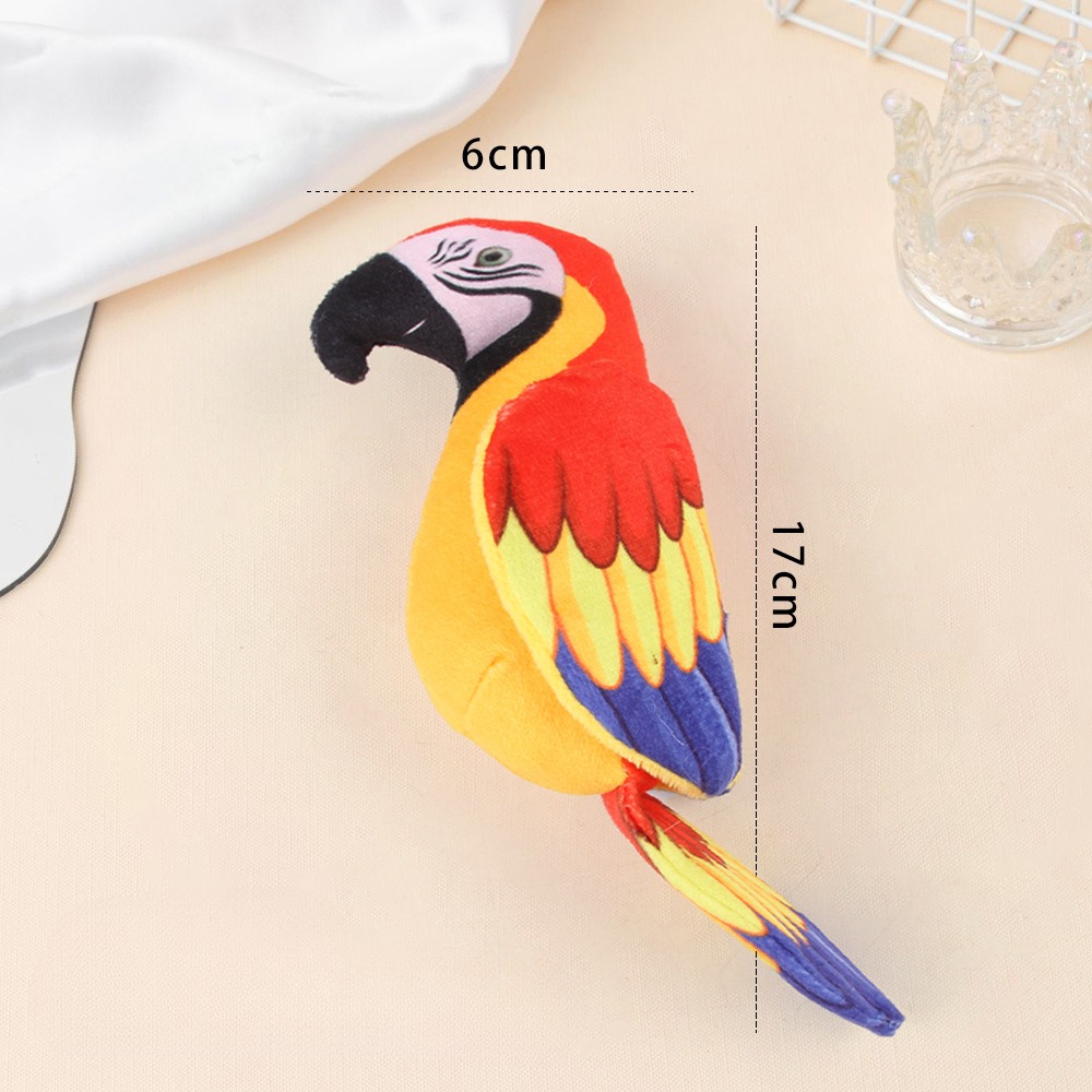 Plush Crinkle Paper Pet Toy Simulation Parrot Chew Toy for Dogs Cats Interactive Noise-Making Cat Teaser with Furry Exterior