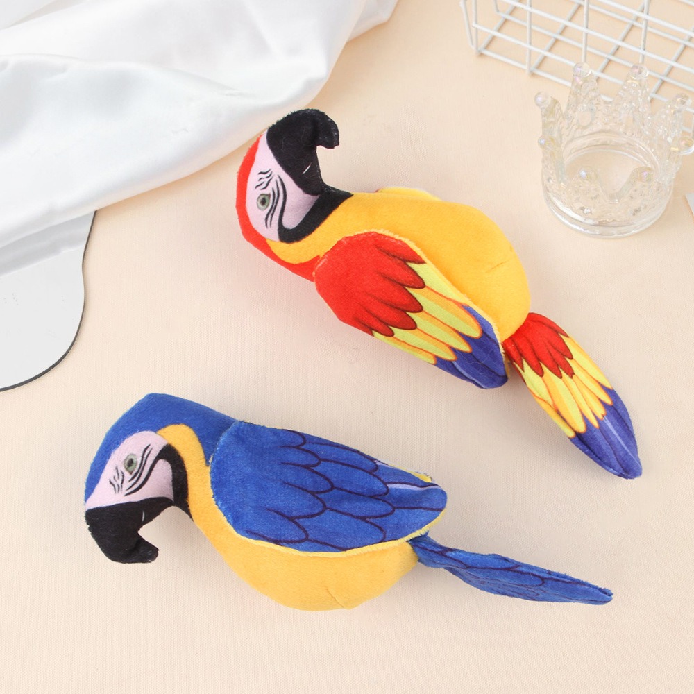 Plush Crinkle Paper Pet Toy Simulation Parrot Chew Toy for Dogs Cats Interactive Noise-Making Cat Teaser with Furry Exterior