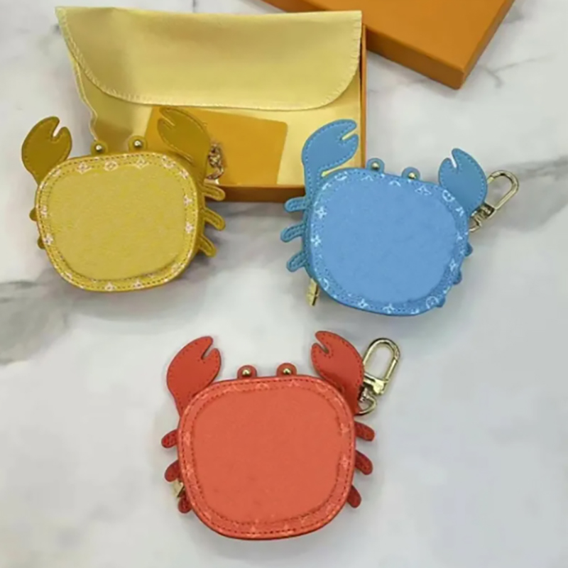 designer headphone case for airpod 4 pro 2 3 air pods 4 Case Print Headset Packet Hook Leather Clasp Anti Lost Earphone Fashion airPod Cases Tortoise Crab Headphone bag