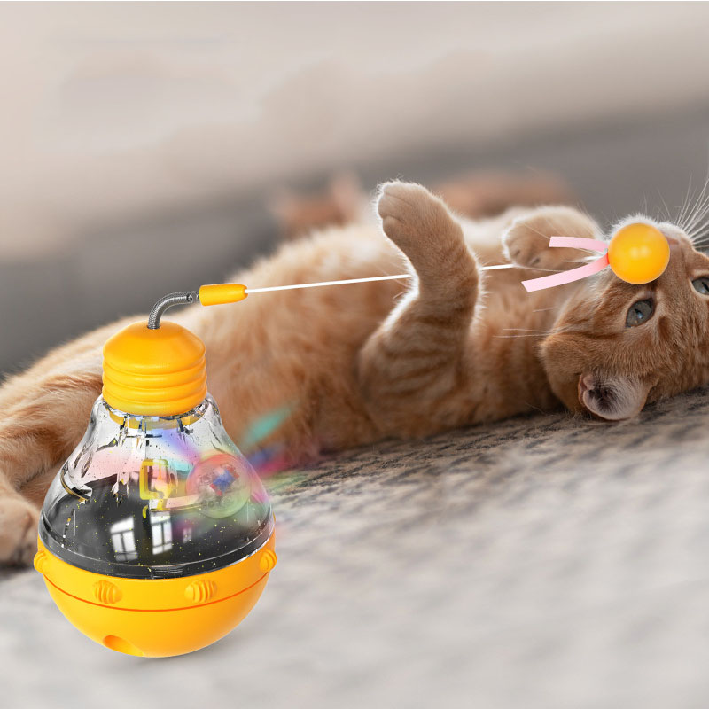 PARKER Magic Tumbler Teasing Cat light Bulb Scratch-Resistant Wear Leakage Food Ball Cat Toys