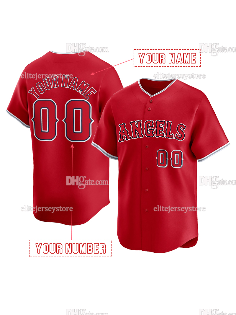 Personalized Custom Baseball Jersey Mike Trout Shohei Ohtani Jo Adell Jorge Soler Ward Travis d'Arnaud Anderson