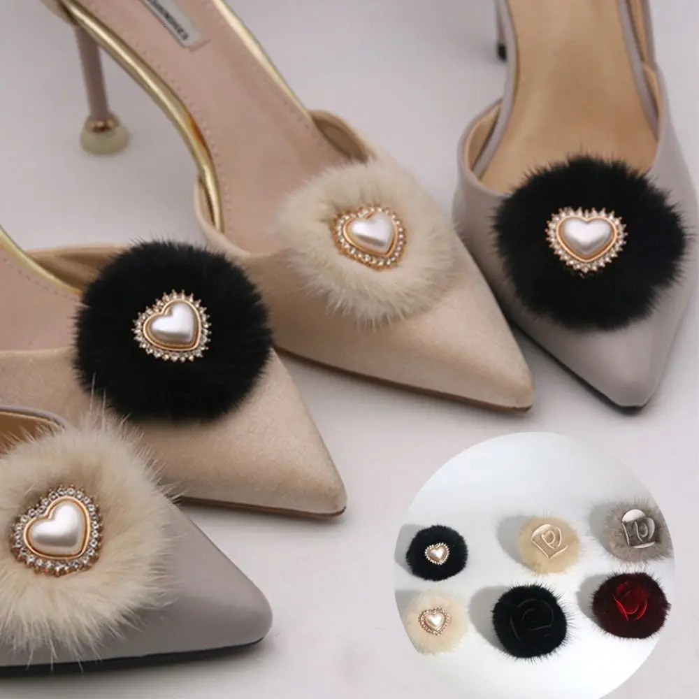 Fluffy Pompom Shoe Clip Fashion Replacement Detachable Charm Buckle Mink Hair Clamp Decorative Clip Wedding 250218