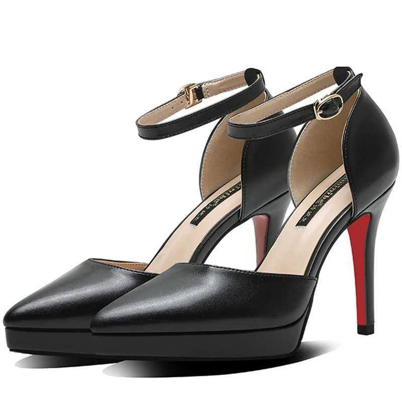 New Fi Wen Pumps Shoes Waterproof Platform e-line Buckle Hollow Pointed Toe 10cm Thin High H Wens Wedding Shoes Y250304