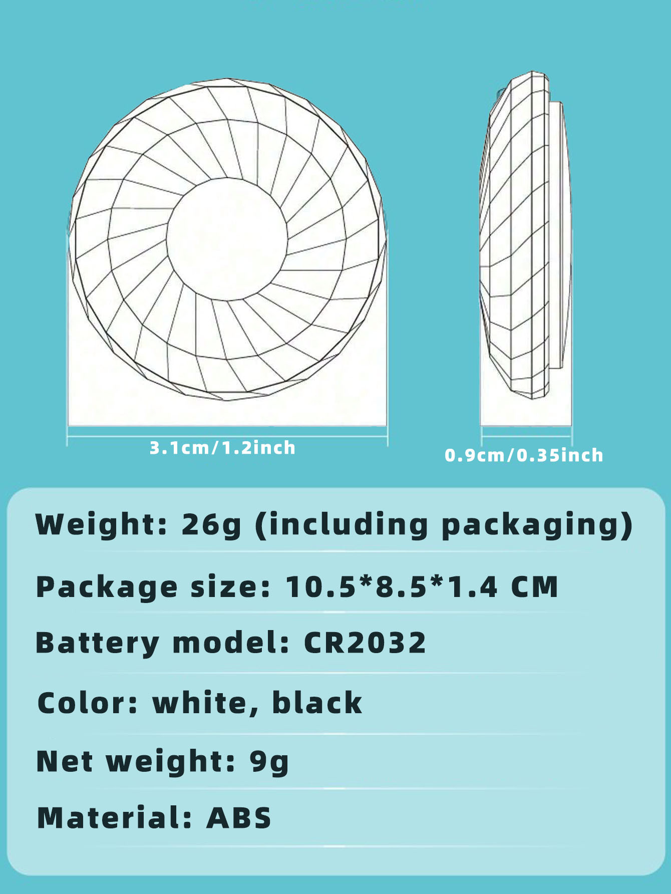 Mini Pet Tracker Key Finder Anti-Lost Round Anti-Lost Device Effective Range 10-30M Cat & Puppy Locator