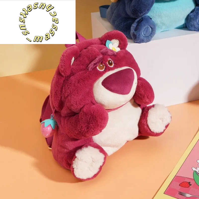 Backpacks High Quality Original Lotso bear Stitch plush Toy Stuffed Doll Stitch backpacks student backpack plush bag Children Gift Y250305VTM2