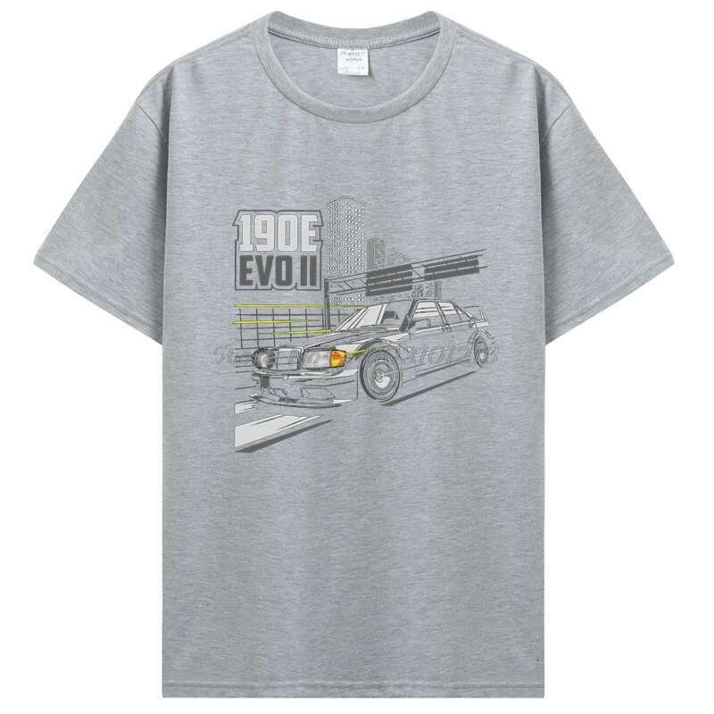 Automotive Merch 190E Creative EVO T-shirt Round Neck Pure Cotton Casual T-shirt Cotton Fitness T-shirt Oversized Tall Men's Clothing
