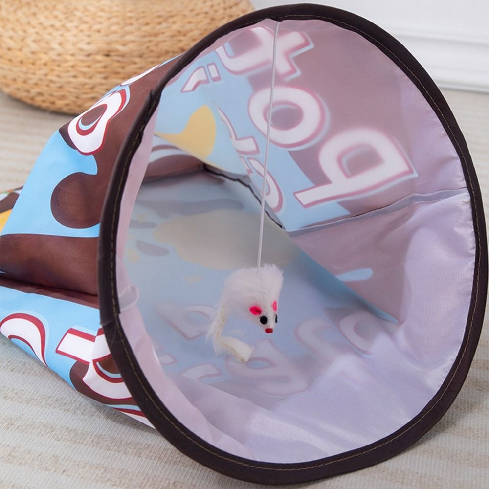 Funny Polyester Interactive Cat Drill Bag Bite Resistant with Sound Cat Tunnel Bag Collapsible Potato Chips Cats Tunnel Indoor