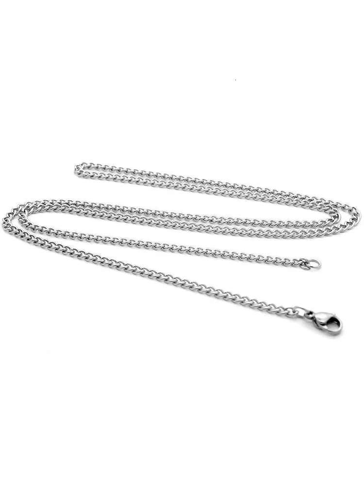 Men Stainless Basic Necklace Titanium Steel Jewelry Cuban Chain For Women