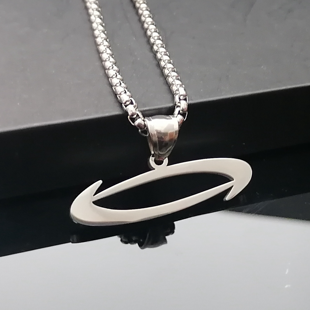 Mens Punk Opium 'O' Necklace Polished Stainless Steel Pendant Choose Chains 24inch