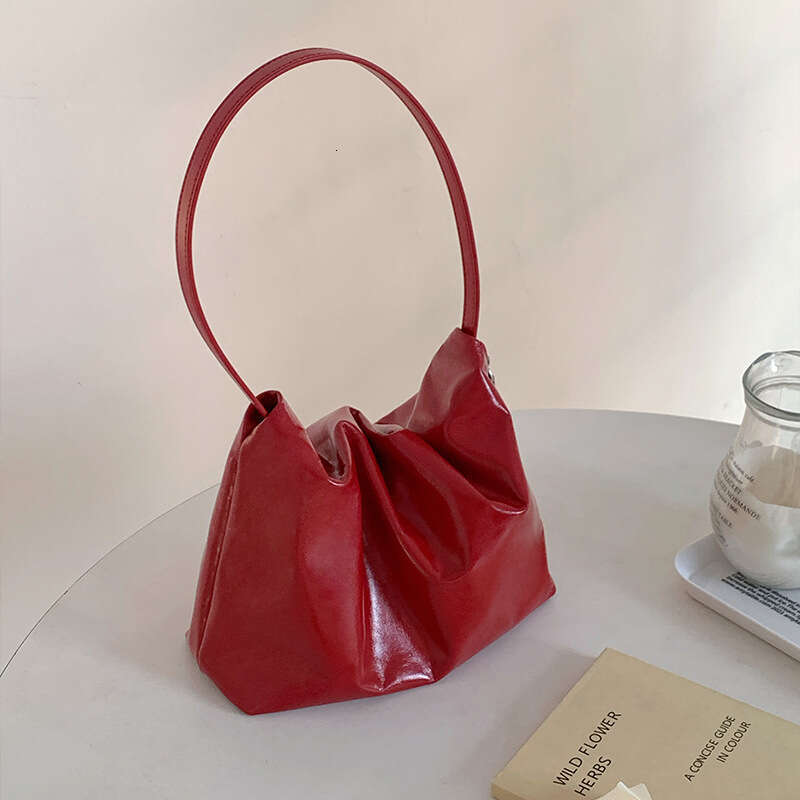 Texture Niche Pleated Cowhide Shoulder Tote 2025 New Crossbody Versatile Minimalist Style Leather Women's Bag