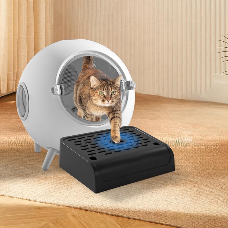 Cat Litter Box Ramp With Filter Function, Double Layered Self-Cleaning Cat Litter Box Litter Trapper With Storage