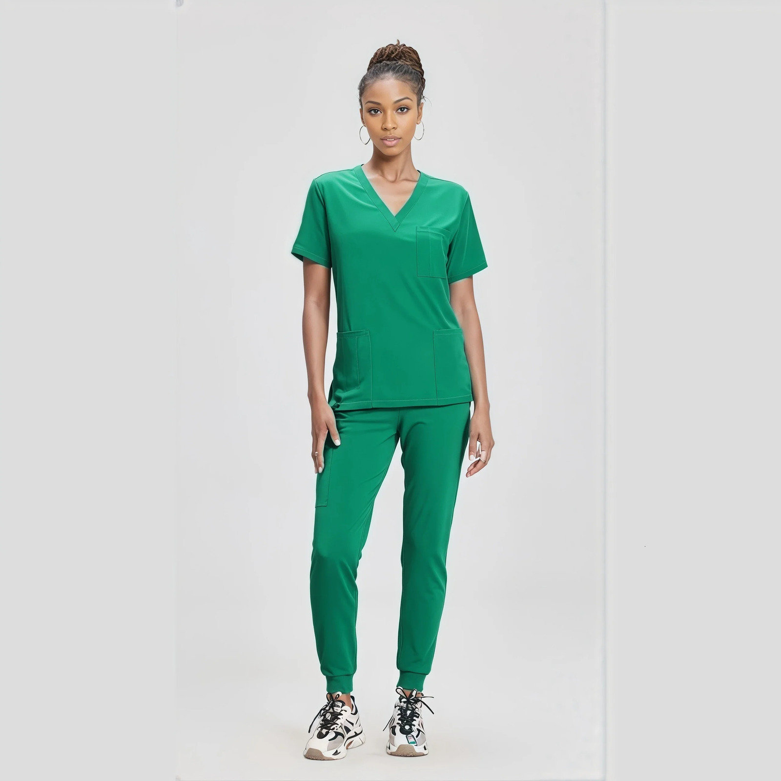 Wholesale Pharmacy Scrub Suit Hospital Uniform Scrub Top and Pants Nurse Doctor Scrubs Uniforms Women Scrub Sets 250304