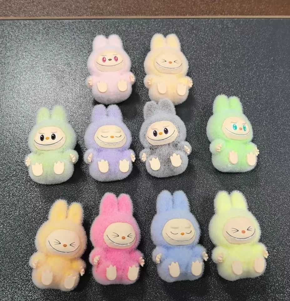 kawai 12pcs Mini hipper Labubu V1 V2 Have A Sit Cry Baby Figures Cute Doll Model Collection Decor Ornament AccessoriesT250305