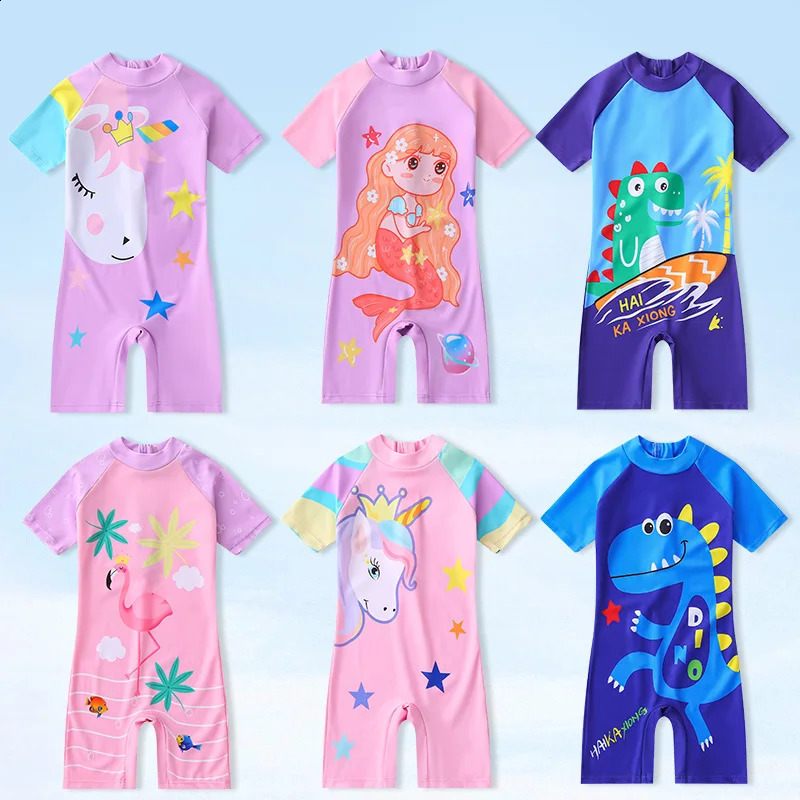Childrens Swimwear One-piece Swimsuit For Boys And Girls Little Kids Big Kids Sun Protection Spring Swimming Set 250304