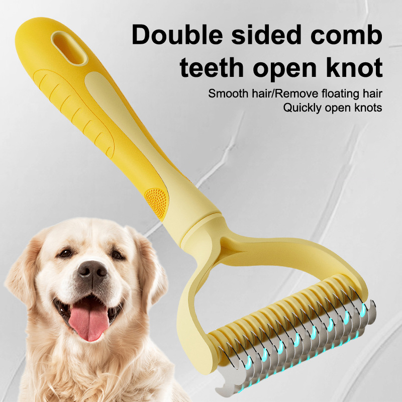 Dog Comb Stainless Steel Dog Brush Double-sided Combs for Cat Hair Knot Opening Pet Hair Remover Pet Grooming Knife Dogs Brush