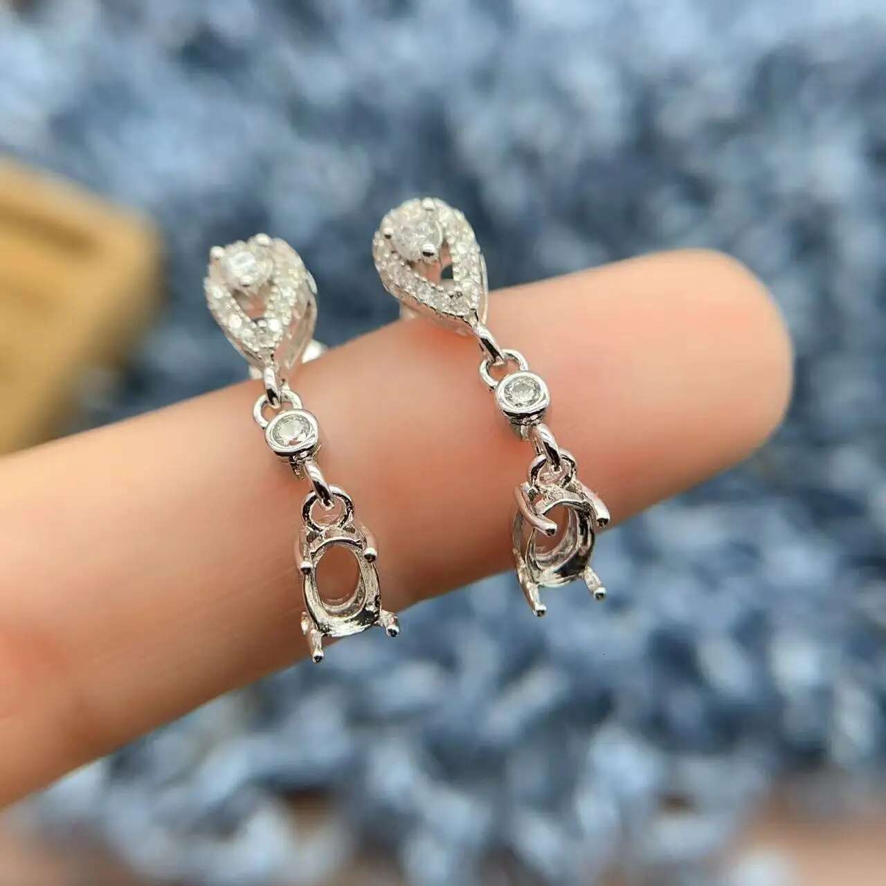 MeiBaPJ Inlay Multi Sized Medium To Long Styles S Sterg Sier DIY Empty Earrings Holder Women Fine Jewelry Accessory