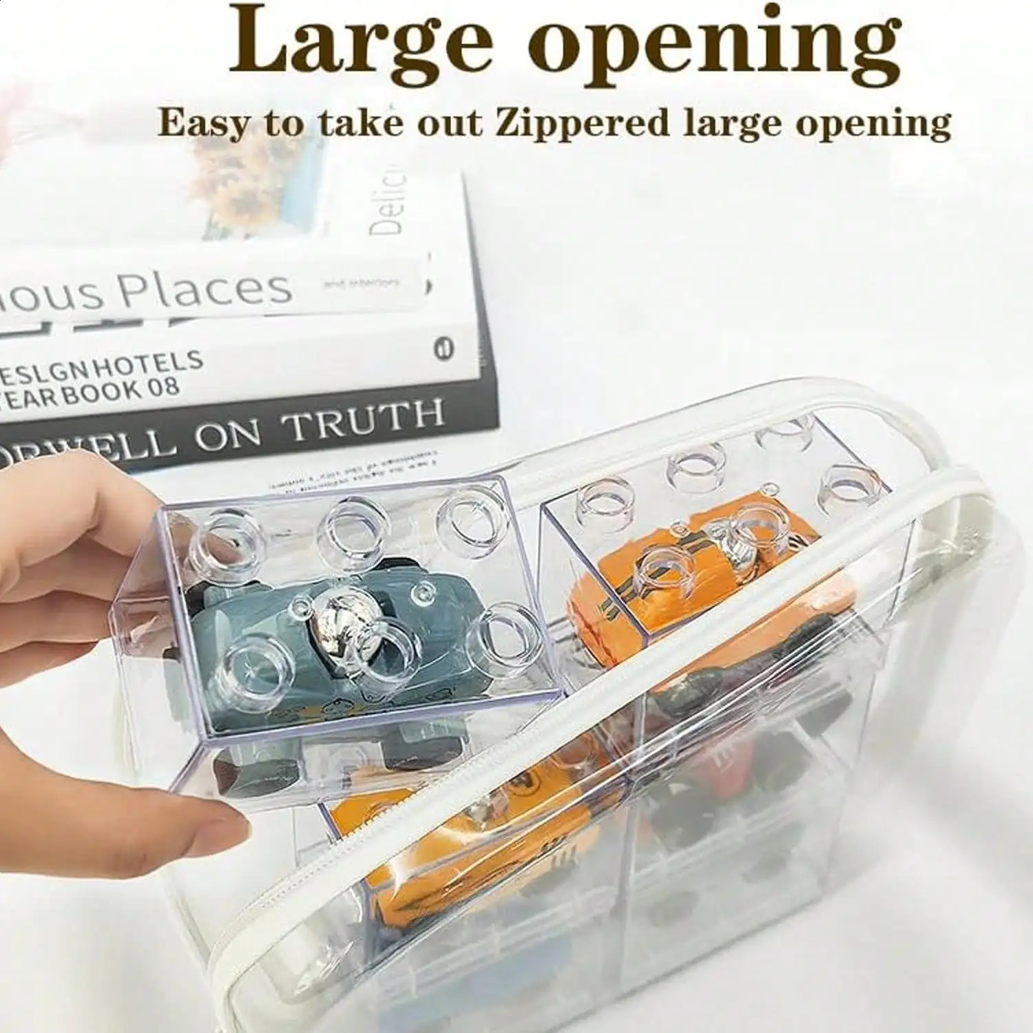 Ship from US Transparent toilet bag waterproof zipper storage multipurpose cosmetic set suitable for travel 250305FBB