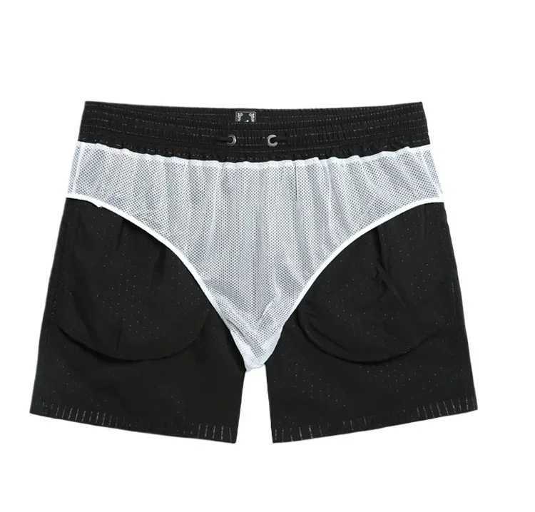 Mens beach shorts quick drying loose fit vacation swim trunks tie up fashionable home Slping Aro pants X250305