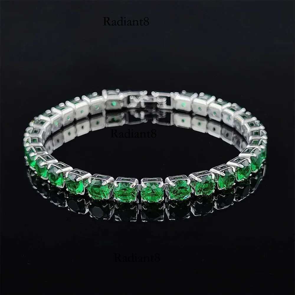 Hip Hop Inlaid 4MM Cubic Zirconia Crystal Tennis Bracelet Jewelry for Men and Women Gold Sier Bracelets