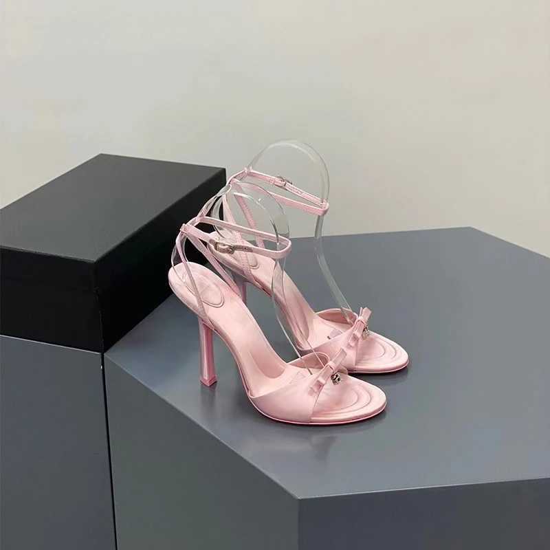 2024 Sexy Womens Sandals From Thin High H Open Toe Zipper Dancing Shoes Summer Ballro Dance Shoes Women Y250304