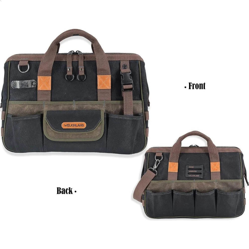 Ship from US 32Pockets Waxed Canvas tool bag HeavyDuty Electrician HVAC bag16 Tool organizer 250305FBB