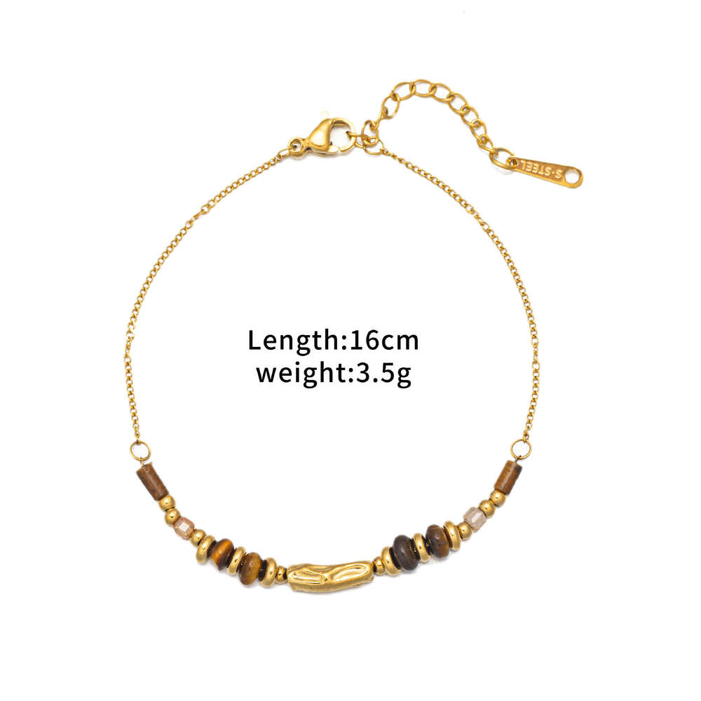 Mirad niche tiger eye stone titanium necklace, high-end sweater chain, versatile ins style stainless steel for women