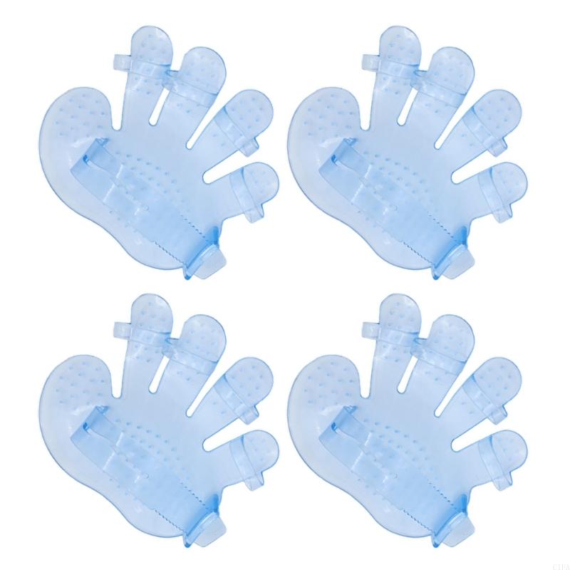 C1FA 4pack Pet Shower Bath Brush Five Finger Pet Cleaning Brush Glove Pet Brush