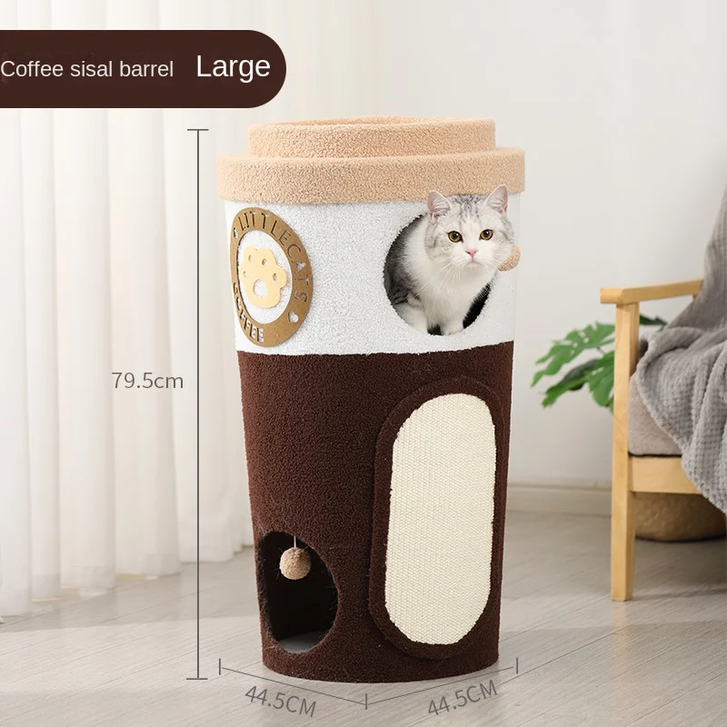 Warming Cats Climbing Frame Cat Nest Cats Tree Integrated Sisal Bucket Multi-layer Toy Winter Warm House Cat Supplies Hot Sale