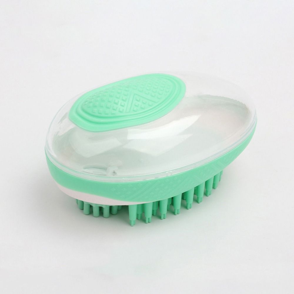Soft with Shampoo Dispenser Dog Bath Brush Comb Silicone Quiet Cat Massage Brush Portable 2 In 1 Pet Shower Comb Pet