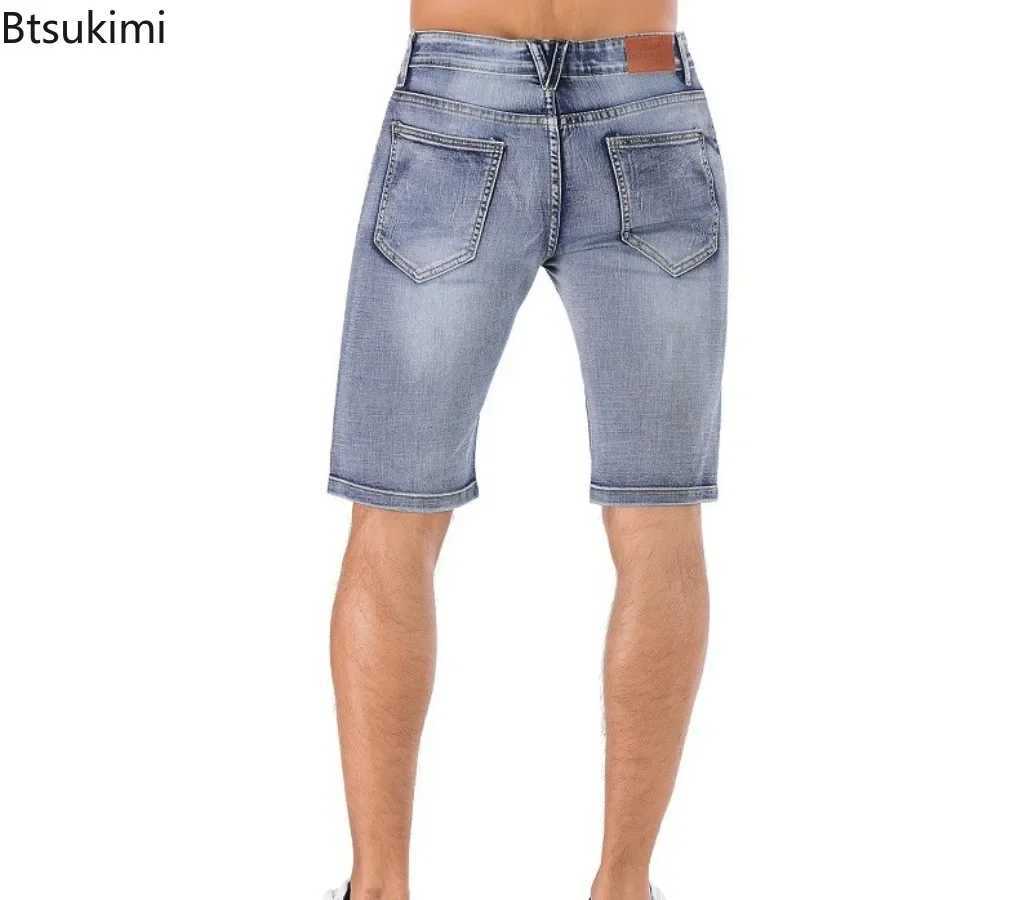 Summer New Mens Jeans Trend Retro Men Denim Shorts Stretch Slim Hip Hop Classic Hole Short Style Jeans for Male Big Size 28-42T250305
