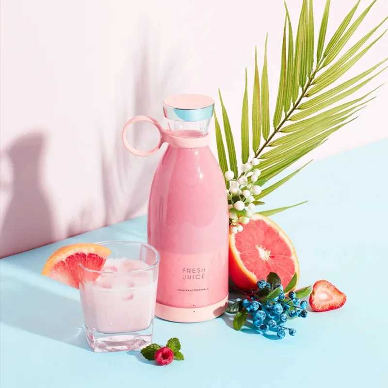 Rechargeable blender fresh fruit juice cup USB portable juice bottle mini fast electric portable blender smoothie ice makerXJ250305