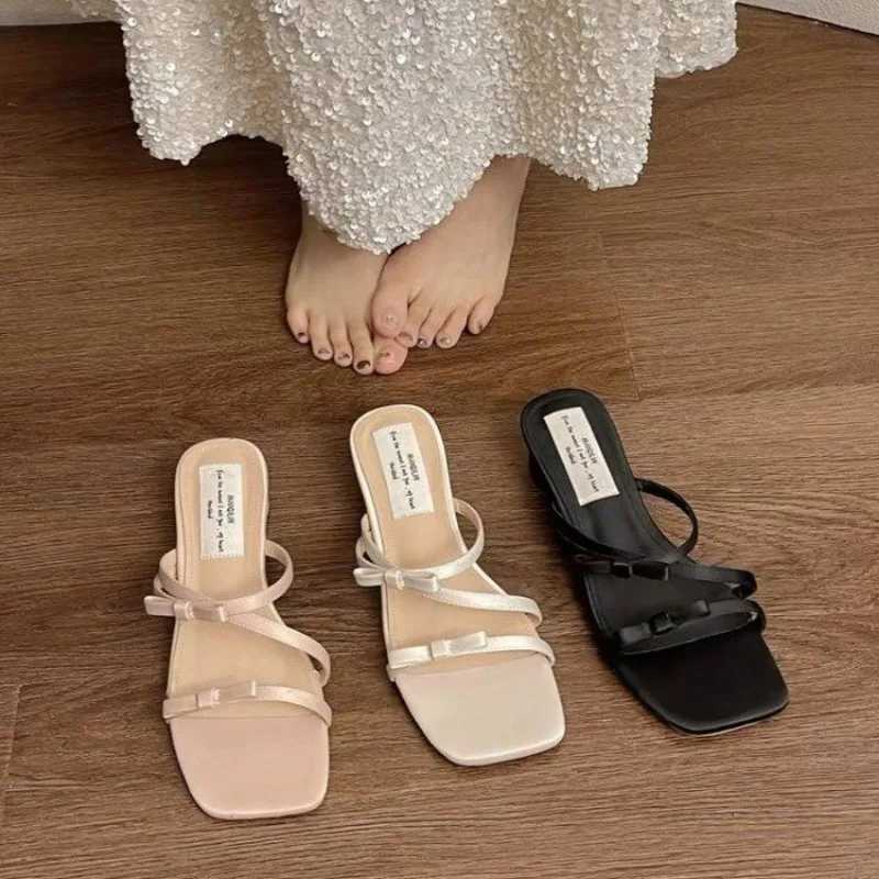 Wens Shoes 2024 Fi Modern Slippers Wens Slippers New Elegant Wild Casual Slippers Wen-knot Shoes Fem Y250304