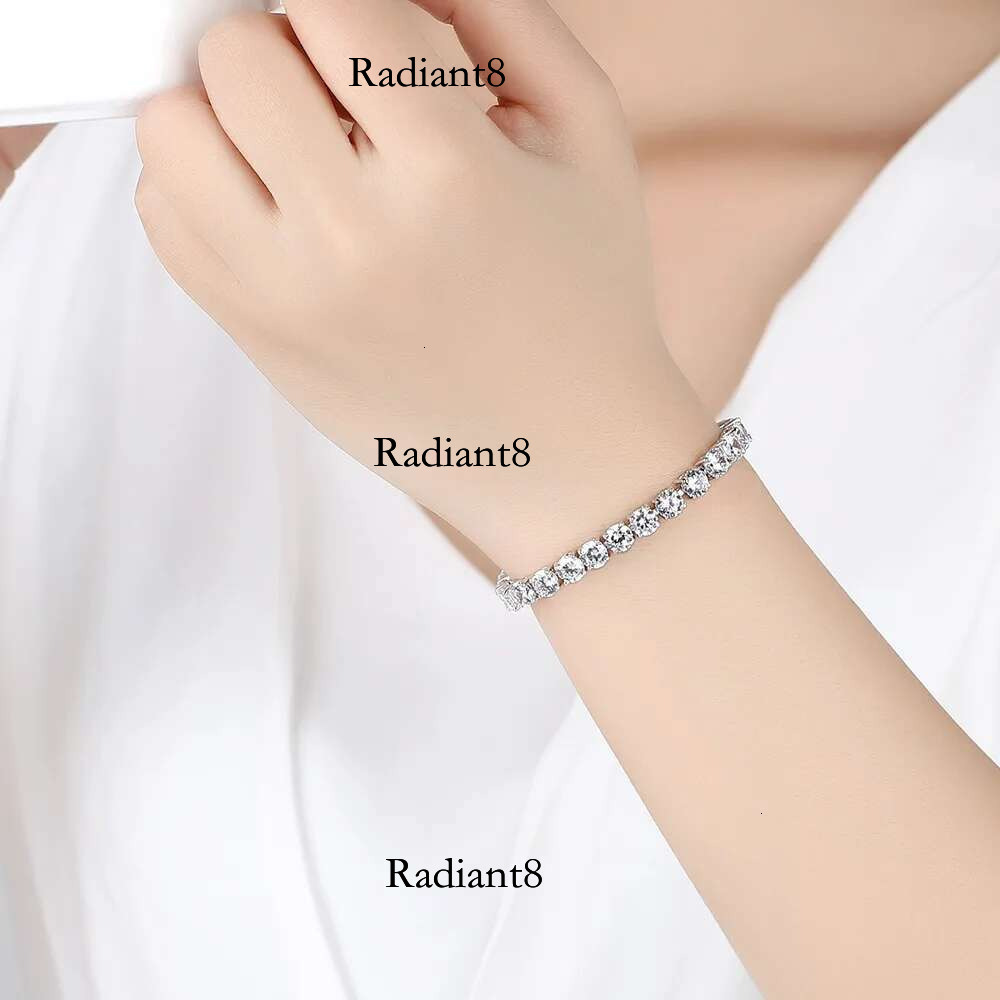 19CM Charm Sapphire Emerald Gemstone Tennis Jewelry Women's Fashion Bracelet Party Gift