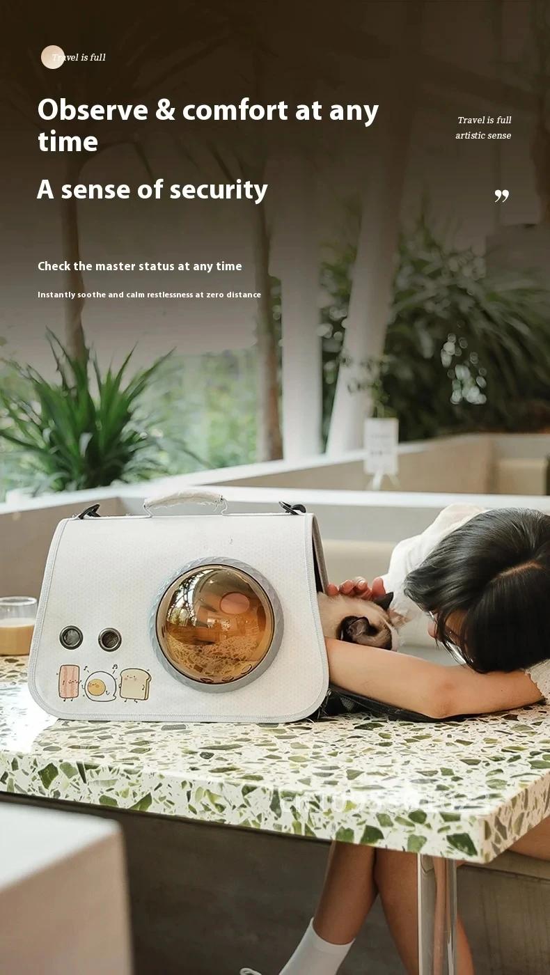 Pet Portable Space Transparent Carrying Cat Bag Portable Foldable Capsule Shoulder Outdoor Bag Kitten Cage Backpack Cat Supplies