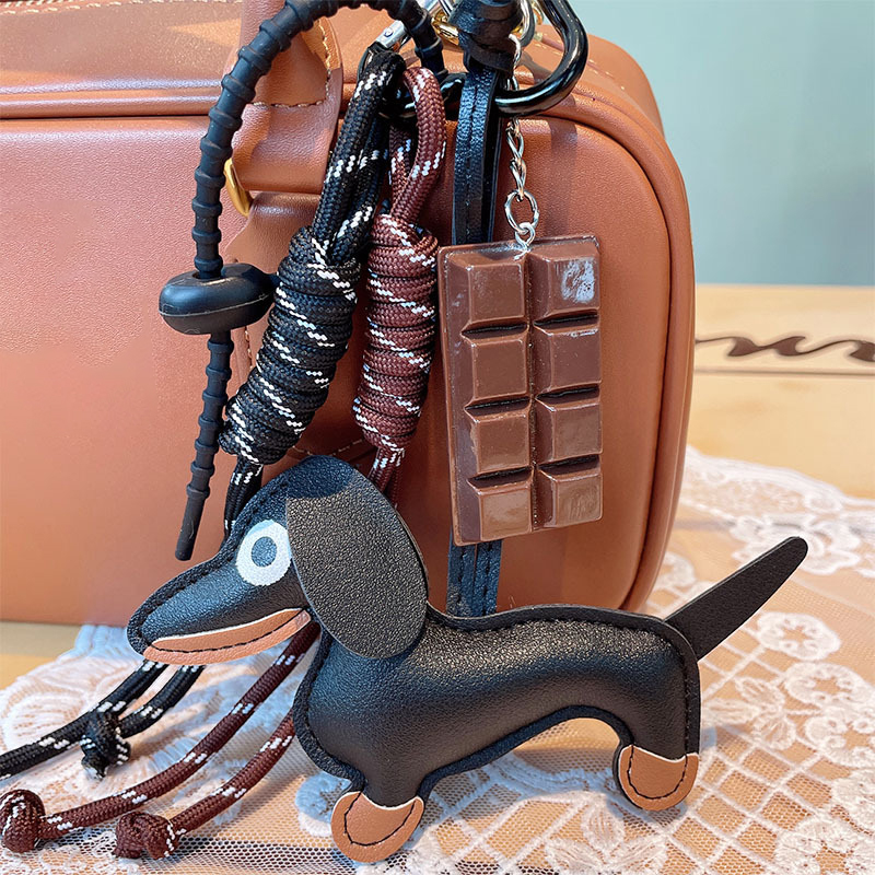 Charms Dachshund Dog Bag Pendant ,cute Ornament Creative Nylon Rope Pendant For Phone Accessories Car Keychain Pet Decorations