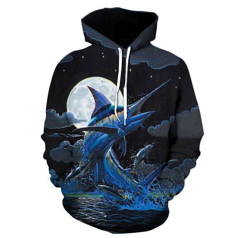 Shopee Men's Fish 3D Digital Printed Hoodie