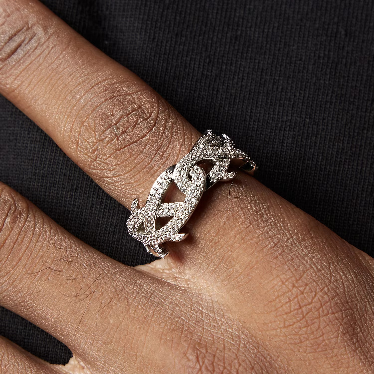 Fashion Design Mossanite Fine Jewelry Sterg Sier Hip Hop for Men Women VVS Moissanite Dia Cuban Ring