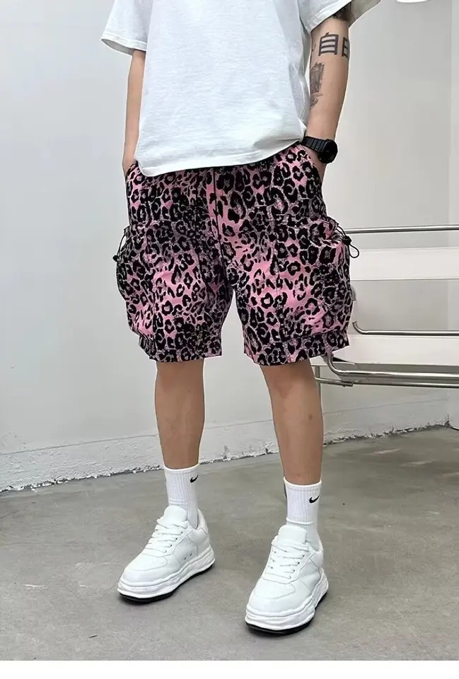 Classic Colorful Leopard Shorts Men Summer Beach Short Pants Hawaii Beach Swimming Pants Swim Trunks Cool Ice Shorts 250304